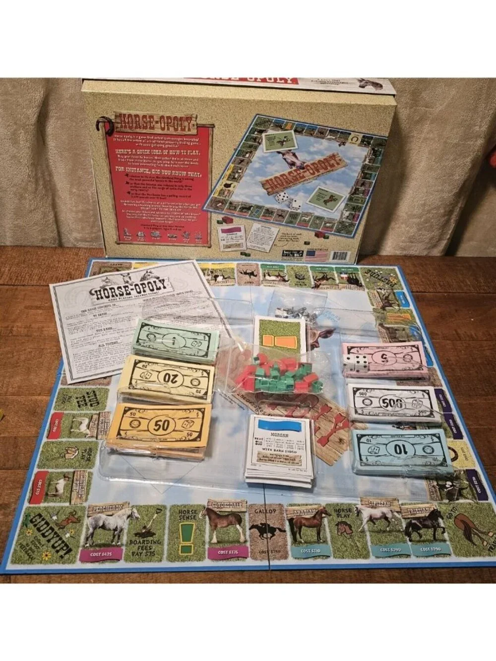 Horse-opoly Equestrian Themed Board Game ~ Monopoly Game With Horses ~ Complete